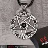 EN 062 A  Pentagramm ''Black Pentagramm'' 925er Silber